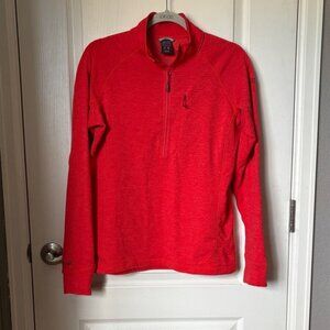 Red Quarter-Zip Women's Top